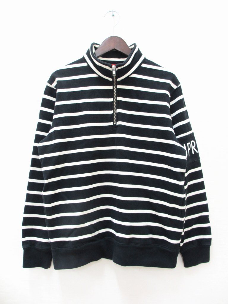 シュプリーム SUPREME 2016AW Striped Half Zip Sweat ストライプ  