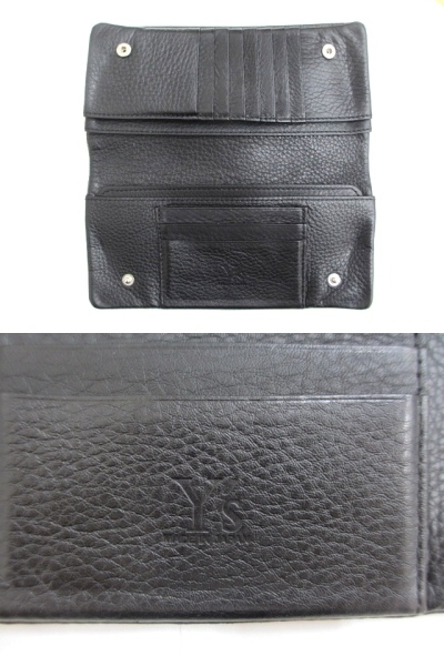 ヨウジヤマモト YOHJI YAMAMOTO Y's がま口 長財布 ブラック 黒 ロング
