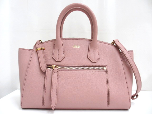 バリー BALLY ソメ SOMMET ZIP SM 2wayハンドバッグ ピンク レザー 