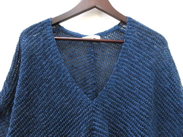 デプレ DES PRES トゥモローランド Vネック 半袖ニット ネイビー