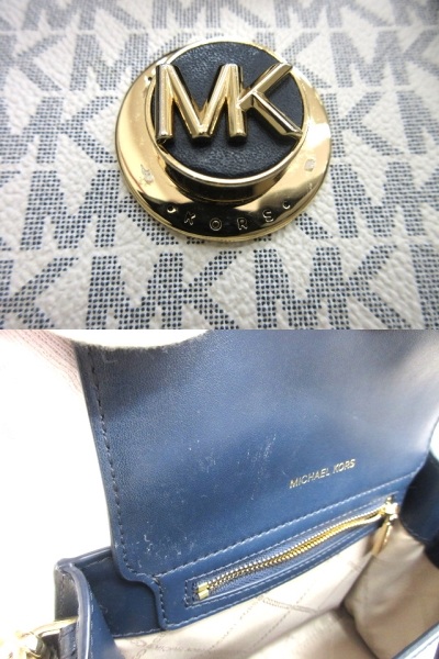 マイケルコース MICHAEL KORS 2wayショルダーバッグ ネイビー ホワイト 