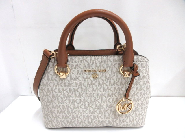 マイケルコース MICHAEL KORS 2wayハンドバッグ ホワイト ブラウン系 