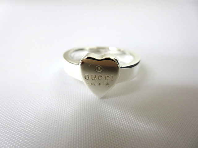 グッチ GUCCI ハートモチーフ デザインリング 12号 925 シルバー 新品 