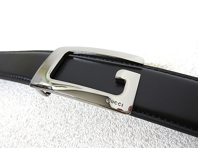 グッチ GUCCI Gバックルベルト 黒 90/36 新同 美品 イタリア製 箱付
