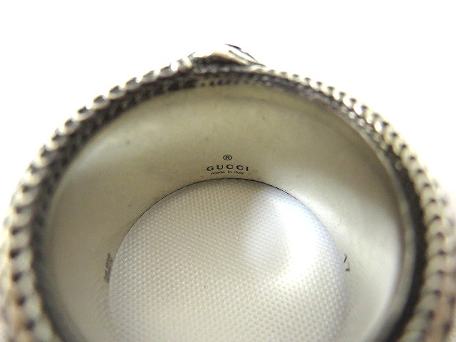 グッチ GUCCI ダブルG シルバーリング 17号 Ag925 美品 スネーク
