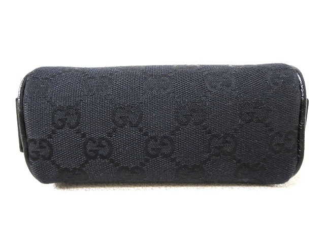 グッチ GUCCI GGキャンバス コスメポーチ 黒 美品 120978 化粧 ...