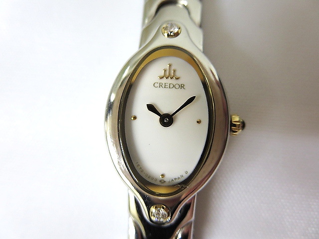 SEIKO セイコーの”クレドール 1E70-5120 2P ダイヤモンド 18K/SS クォーツ”レディース腕時計 B#83120 6D213EW6◎SEIKO CREDOR セイコー クレドール 1E70-5120 レディース ST
