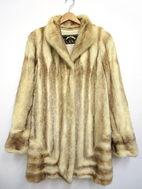 サガミンク SAGA MINK ROYAL ミンク毛皮コート クリーム系色 訳あり 
