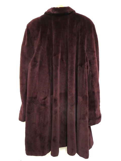 希少カラー シェアードミンク ロングコート 美品 ダークワイン