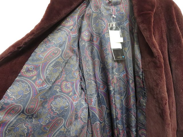 希少カラー シェアードミンク ロングコート 美品 ダークワイン