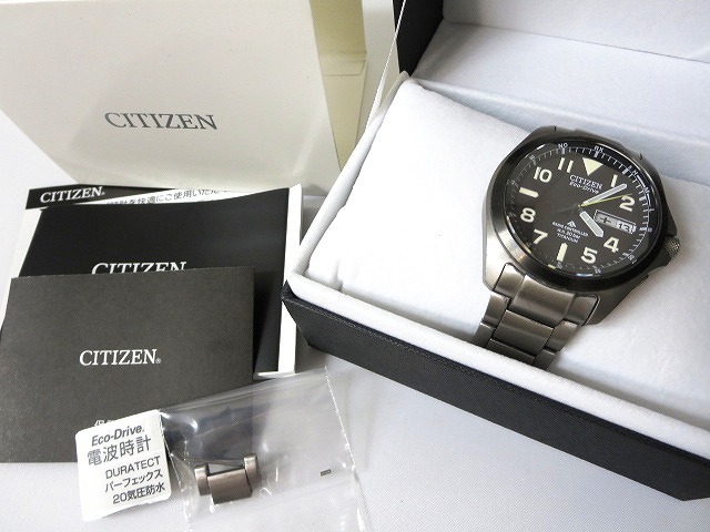 シチズン Citizen プロマスター エコドライブ 腕時計 黒 電波ソーラー チタン H100 S 箱付 メンズ 0 ベクトルパーク