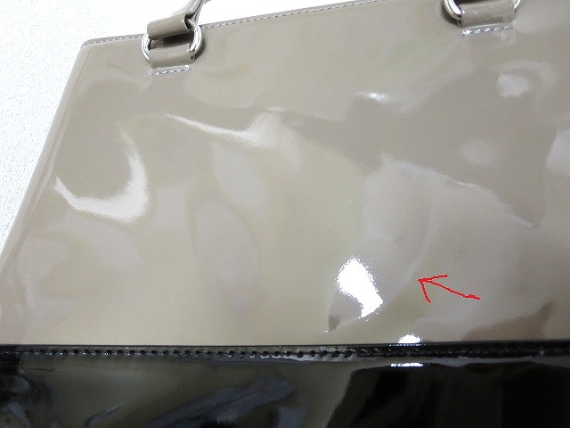 銀座かねまつ GINZA Kanematsu バイカラー エナメルトートバッグ 美品 