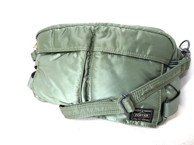 ポーター PORTER タンカー ウエストバッグ カーキ 緑 新同 美品 622 