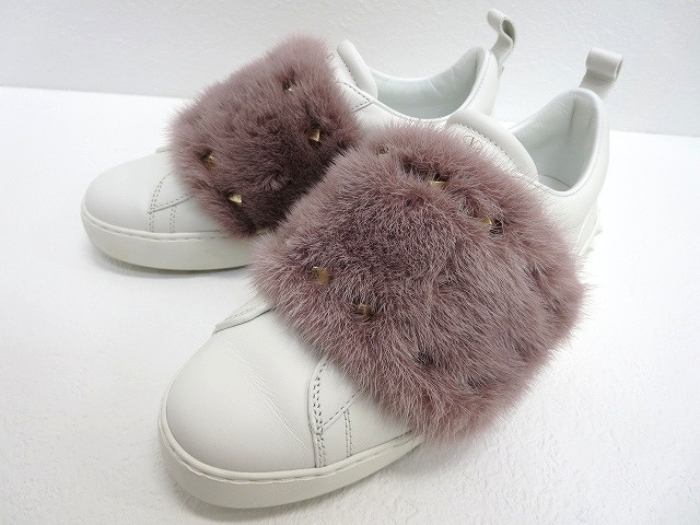 ヴァレンティノ ヴァレンチノ VALENTINO ミンク毛皮×スタッズ レザー 