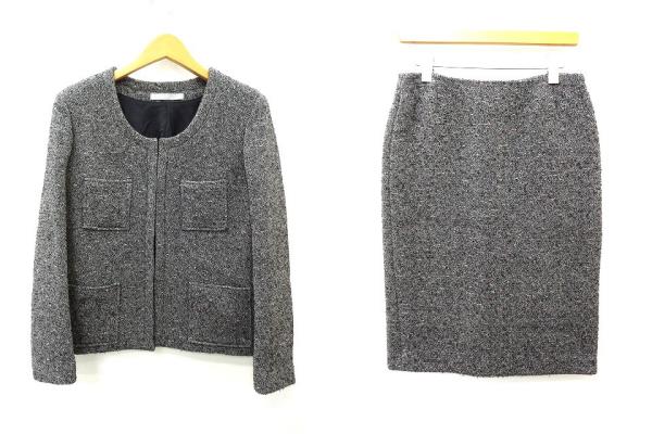 セオリーリュクス theory luxe ツイード調 ノーカラージャケット  