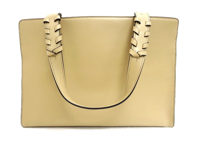 トリーバーチ TORY BURCH 2way レザーショルダーバッグ ベージュ 美品 