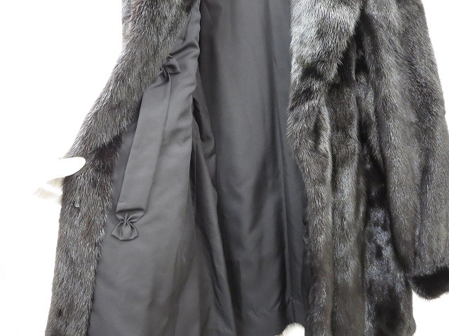 サガミンク SAGA MINK ジョセフィーヌ ミンク 毛皮コート 黒 11号 良品 