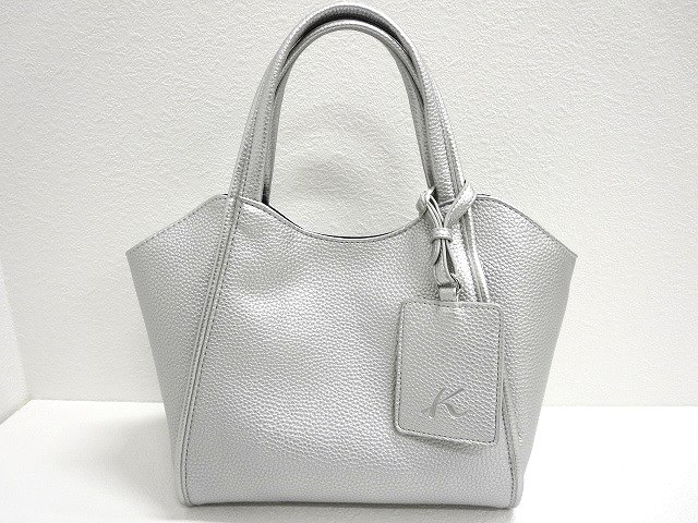キタムラ Kitamura シルバーレザー 2wayトートバッグ ポーチ付き 美品 