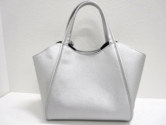 キタムラ Kitamura シルバーレザー 2wayトートバッグ ポーチ付き 美品 
