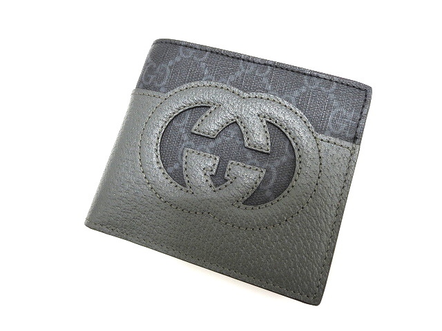 グッチ GUCCI カットアウト インターロッキングG コインウォレット 二  