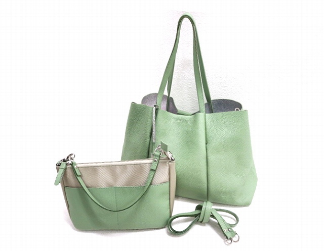 銀座かねまつ GINZA Kanematsu ソフトレザー 2wayトートバッグ ポーチ  