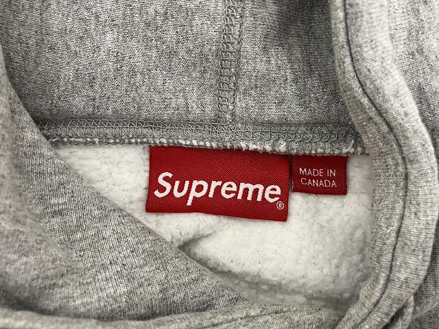 Supreme グレー フード付きパーカー S刺繍 Made in Canada