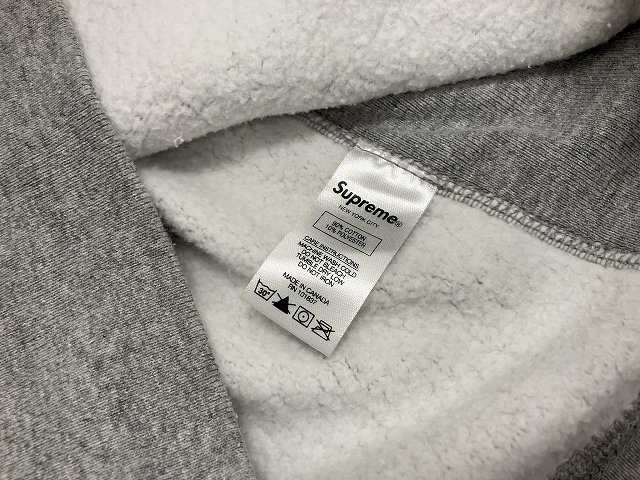 シュプリーム SUPREME S Logo Hooded Sロゴ刺繍 パーカ Small グレー 