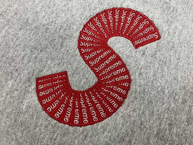 シュプリーム SUPREME S Logo Hooded Sロゴ刺繍 パーカ Small グレー 