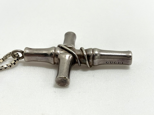 GUCCI バンブー クロスネックレス シルバー925 GUCCI|バンブークロスネックレス|HARDOFFオフモール（オフモ