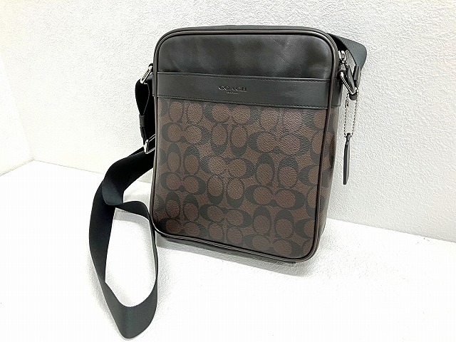 コーチ COACH PVC×レザー ショルダーバッグ 濃茶 F54788 肩掛け クロス 