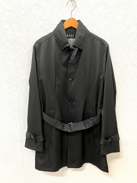 マージマサトモ MAJI MASATOMO ステンカラー ビジネスコート 黒 L