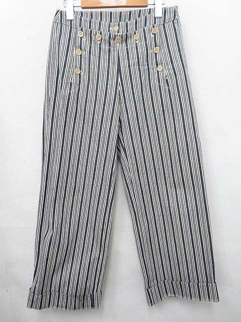 組曲 Kumikyoku 美品 オシャレでかわいい デニムパンツ ヒッコリーパンツ風 ストライプ グレー Sサイズ1 管理番号laws18 レディース 091 ベクトルパーク