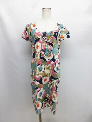 スピック スパン Spick Span 花柄 プリント フリル ワンピース 半袖 マルチカラー 2 レディース 095 ベクトルパーク