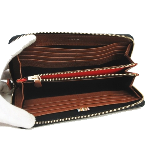 美品 ポールスミス PAUL SMITH 長財布 レザー ラウンド