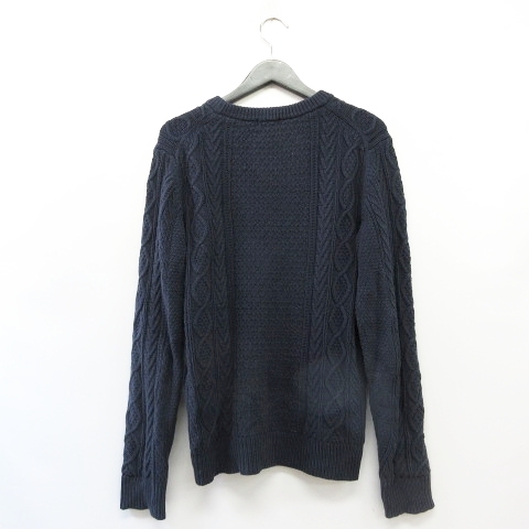 ユニクロ Uniqlo ニット セーター カットソー 長袖 ケーブル M 紺 13