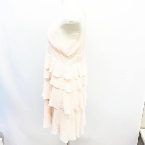 ラボラトリーワーク Laboratory Work パーティドレス ワンピース ノースリーブ Vネック ティアード ピンク サイズm 12 レディース 095 ベクトルパーク