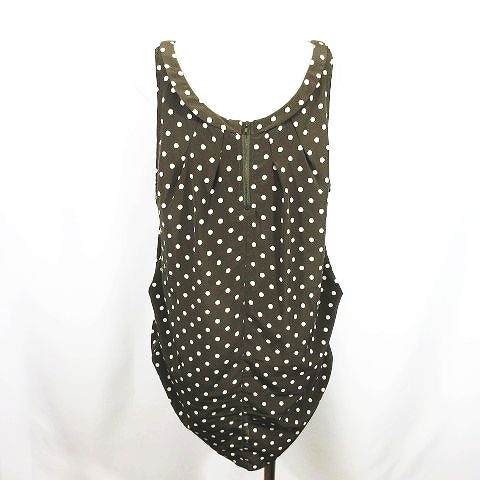 ブージュルード Bou Jeloud ドット柄 丸衿 ワンピース ノースリーブ サイズ38 カーキー レディース 095 ベクトルパーク