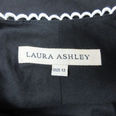 ローラアシュレイ Laura Ashley ロング ワンピース ノースリーブ マキシ丈 刺繍 ビーズ スパンコール装飾 シルク混 サイズ13 黒 ブラック レディース 095 ベクトルパーク