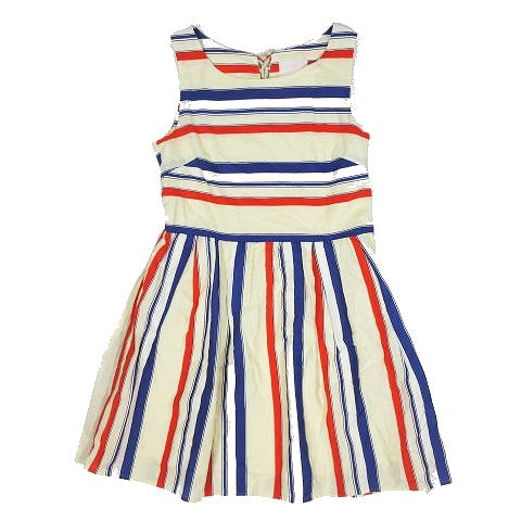 レイビームス Ray Beams ストライプ ワンピース ノースリーブ バックレースアップ カットソー マルチカラー 8 レディース 095 ベクトルパーク