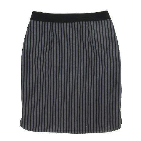 ケティ Ketty ストライプ柄 スカート ひざ丈 サイドスリット サイズ3 グレー ブラック 5 レディース 095 ベクトルパーク