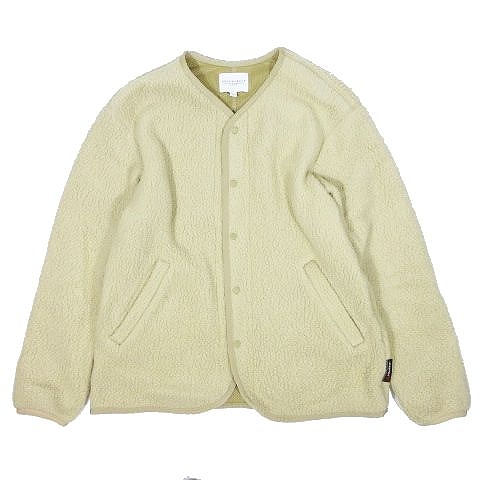 18aw アーバンリサーチ Urban Research フリース ボア ジャケット ブルゾン ノーカラー カーディガン Polartec Ur87 11m002 サイズm ベージュ 5 メンズ 095 ベクトルパーク