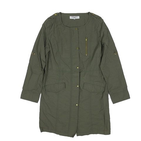 ナチュラルビューティーベーシック Natural Beauty Basic ノーカラー ミリタリー コート アウター ジップアップ 緑 グリーン サイズs 017 10 レディース 095 ベクトルパーク