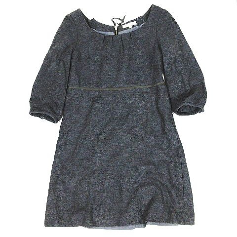 プロポーション ボディドレッシング Proportion Body Dressing ワンピース カットソー 七分袖 膝丈 ハーフ タック サイズ2 グレー 6 10 レディース 095 ベクトルパーク