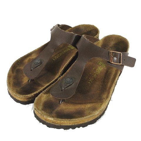 ビルケンシュトック Birkenstock サンダル トング レザー Gizeh ギゼ サイズ25 0cm ブラウン 茶色 H12 メンズ 095 ベクトルパーク