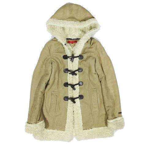トミーガール Tommy Girl フェイクムートン ダッフル コート ジャケット ロング丈 サイズs ベージュ 12 レディース 095 ベクトルパーク