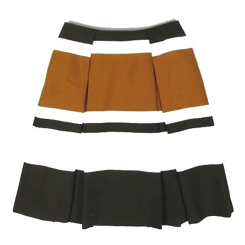 ロペ Rope ボーダー フレア スカート タック ひざ丈 サイズ38 キャメル 12 レディース 095 ベクトルパーク