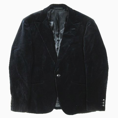 タケオキクチ Takeo Kikuchi ベロア ストライプ テーラードジャケット ブレザー 1b サイズ2 ネイビー 12 メンズ 095 ベクトルパーク