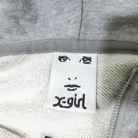 エックスガール X Girl スウェット パーカー ジップアップ フード ロゴ サイズ2 ライトグレー 1 レディース 095 ベクトルパーク