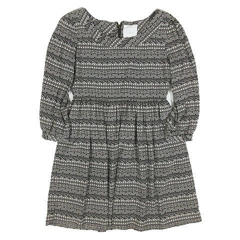 レイビームス Ray Beams 幾何学柄 ワンピース 七分袖 カットソー サイズ0 黒 白 1 レディース 095 ベクトルパーク