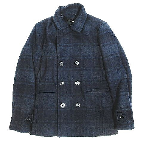 バナナリパブリック Banana Republic チェック ピーコート Pコート アウター ジャケット サイズs ネイビー ダークグリーン 3 1 メンズ 095 ベクトルパーク